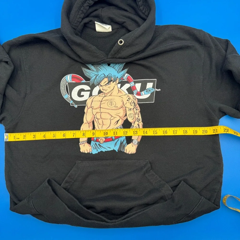 Pacific & Co Black Goku in Super Saiyan Blue‎ Anime Graphic Hoodie Medium